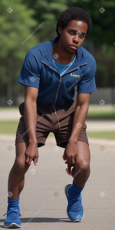 African american adult male with  brown hair