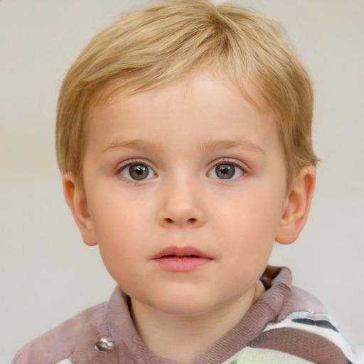 Neutral white child female with short  brown hair and blue eyes