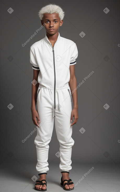 Ethiopian teenager boy with  white hair