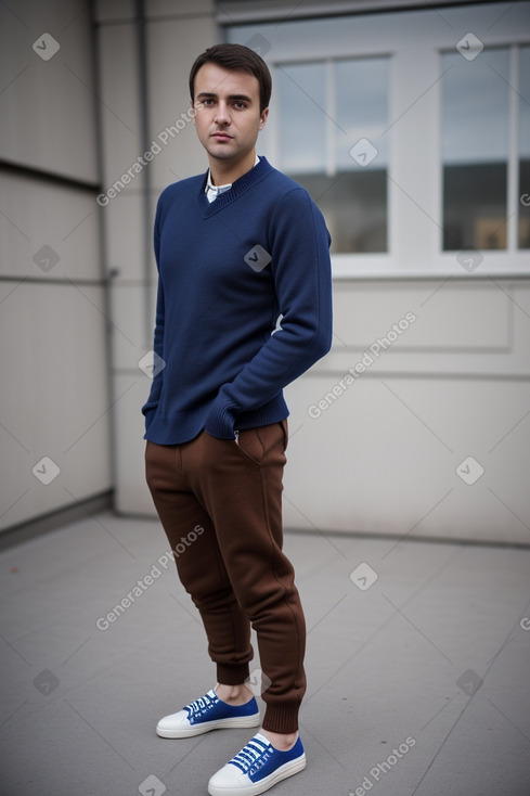 Macedonian adult male with  brown hair