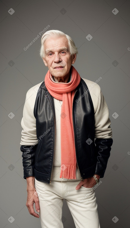 Caucasian elderly male with  white hair