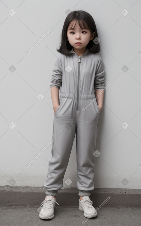 Korean child female with  gray hair