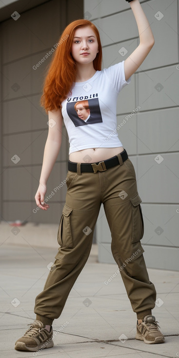 Uzbek young adult female with  ginger hair