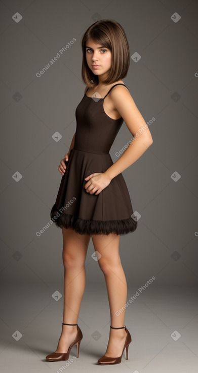 Ecuadorian teenager girl with  brown hair