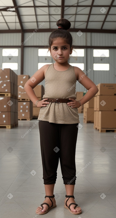 Algerian child girl with  brown hair