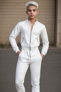 Jordanian teenager boy with  white hair