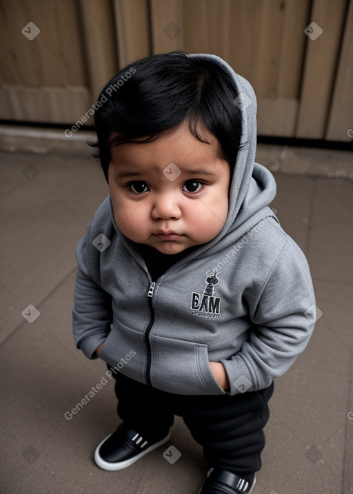 Honduran infant boy with  black hair