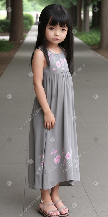 Chinese child female with  gray hair