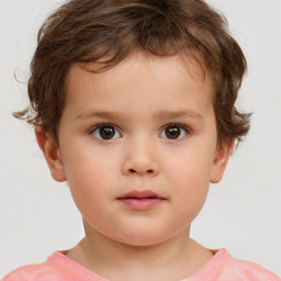Neutral white child male with short  brown hair and brown eyes