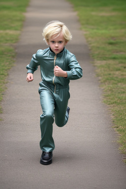 British child boy with  blonde hair