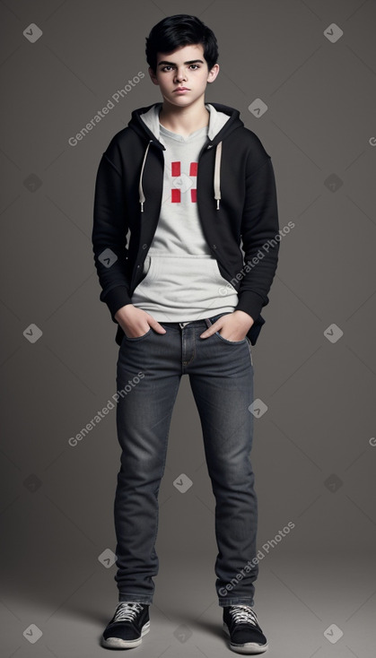 Danish teenager boy with  black hair