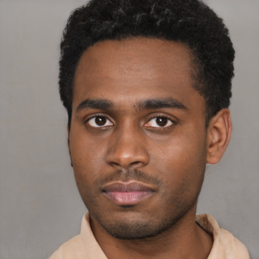 Neutral latino young-adult male with short  brown hair and brown eyes