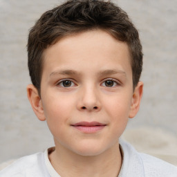 Neutral white child male with short  brown hair and brown eyes