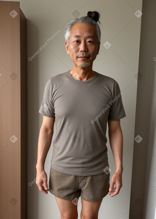 Japanese 45 years male with  gray hair