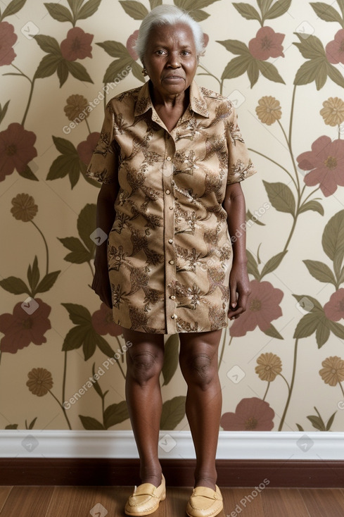 Senegalese elderly female with  brown hair