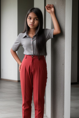 Indonesian teenager girl with  gray hair