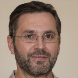 Neutral white adult male with short  brown hair and brown eyes