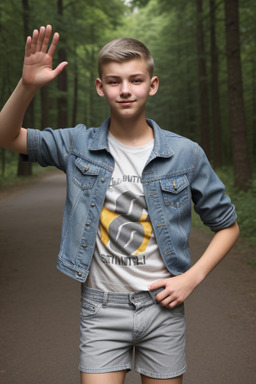 Slovak teenager boy with  gray hair