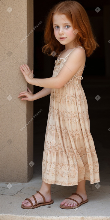 Italian child girl with  ginger hair