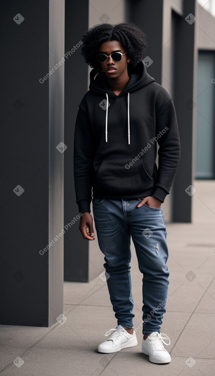 African american young adult male with  black hair