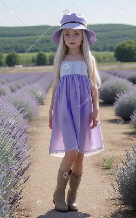 Russian child girl with  white hair