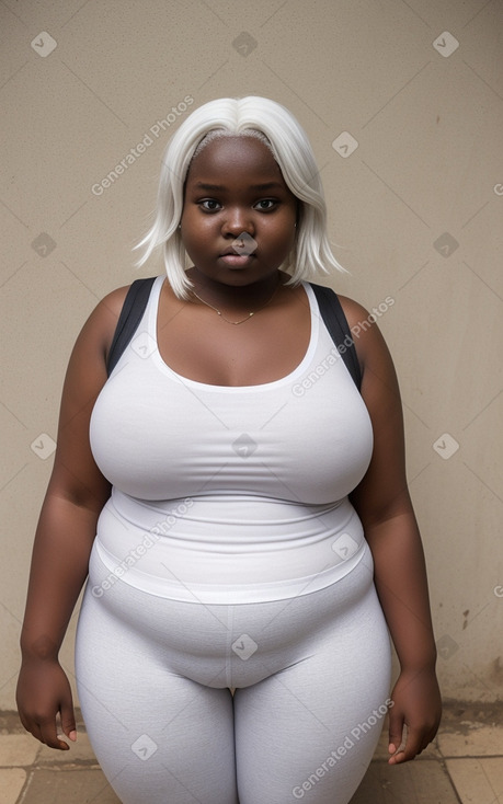 Togolese teenager girl with  white hair