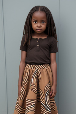 African child female with  brown hair