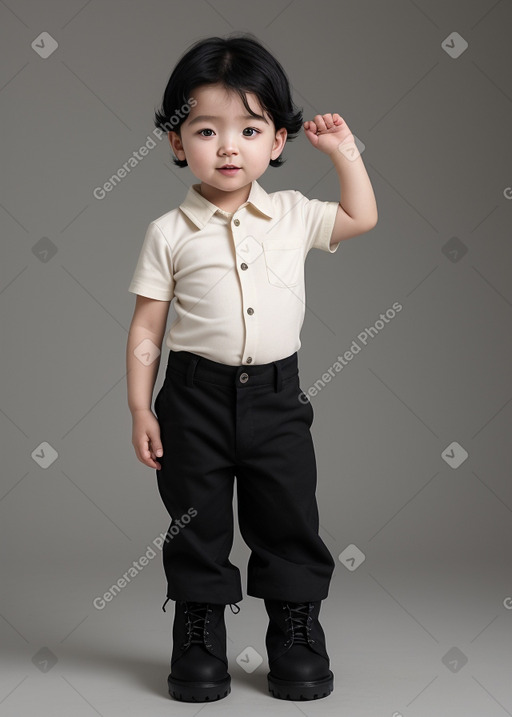 Korean infant boy with  black hair