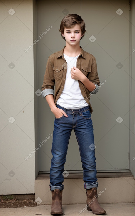 South african teenager boy with  brown hair