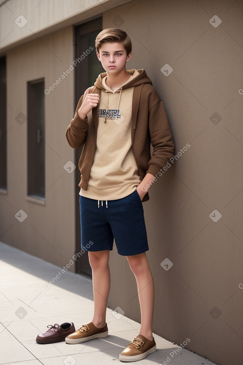 Teenager male with  brown hair