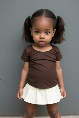 Jamaican infant girl with  brown hair