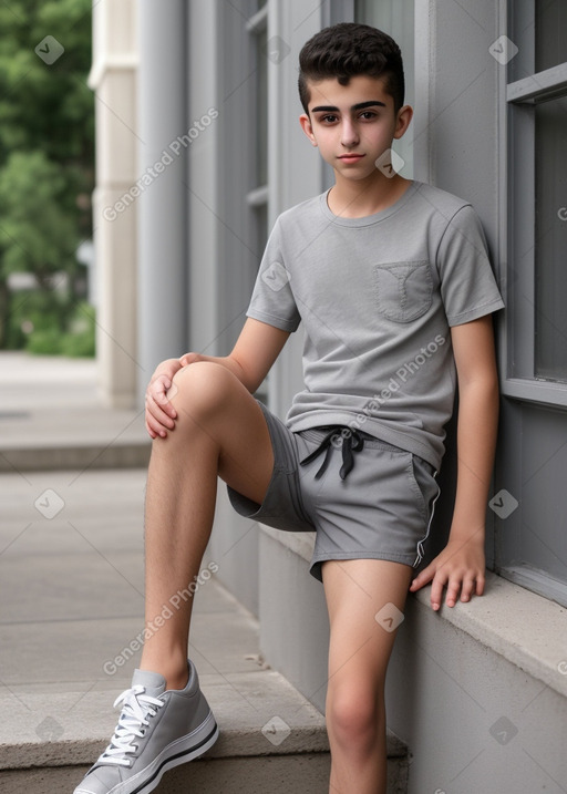 Armenian teenager male with  gray hair