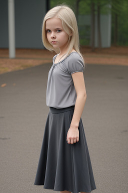 Finnish child girl with  gray hair