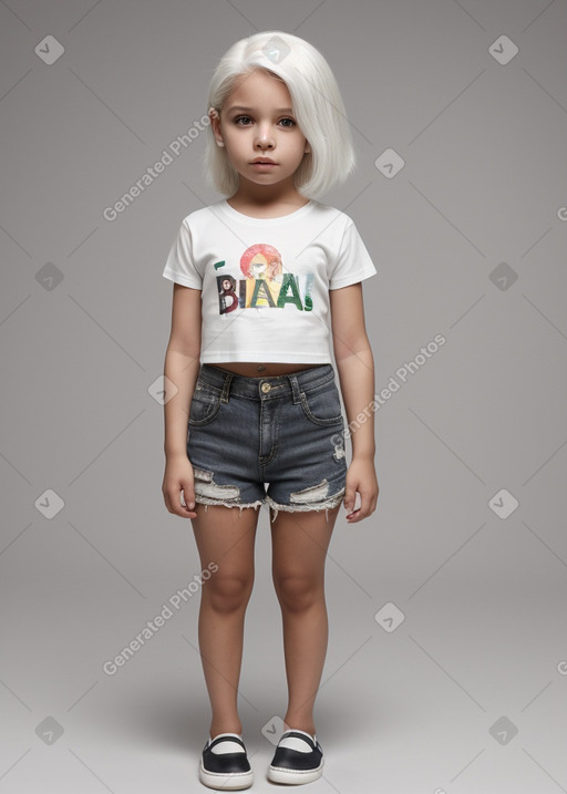 Brazilian child female with  white hair