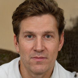 Neutral white adult male with short  brown hair and brown eyes