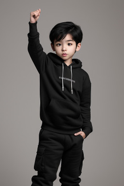 Korean child boy with  black hair