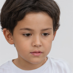 Neutral white child female with short  brown hair and brown eyes