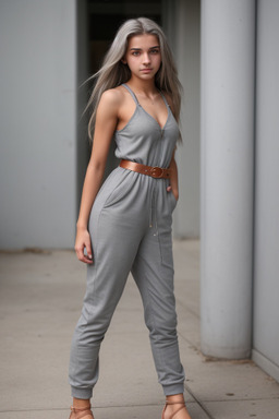 Serbian teenager girl with  gray hair