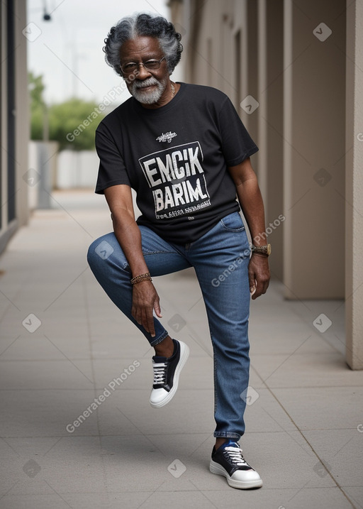 African american elderly male with  black hair