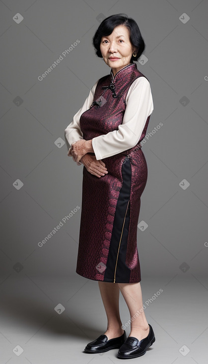 Chinese elderly female with  black hair