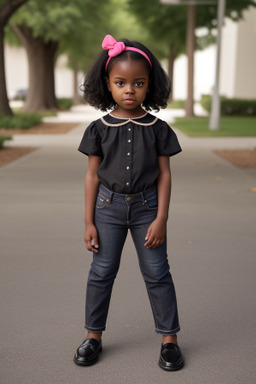 African american child female with  black hair