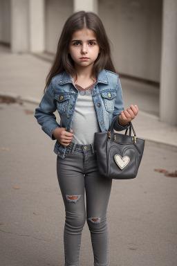 Turkish child girl with  gray hair