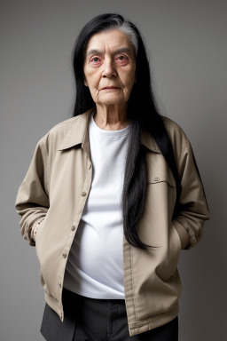 Elderly non-binary with  black hair