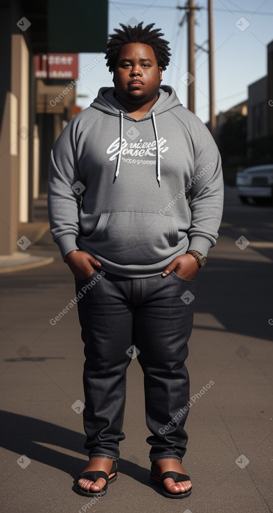 African american adult male with  black hair