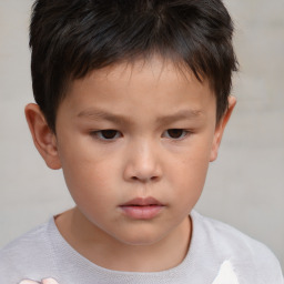 Neutral white child male with short  brown hair and brown eyes