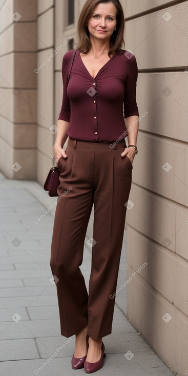 Czech middle-aged female with  brown hair