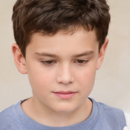 Neutral white child male with short  brown hair and brown eyes