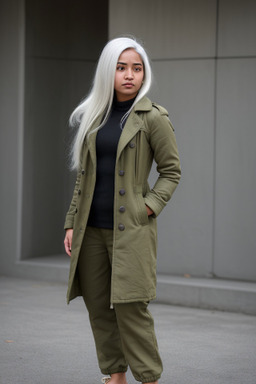 Nepalese young adult female with  white hair