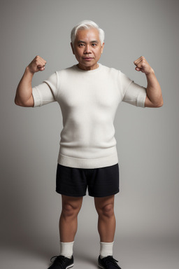 Filipino 45 years male with  white hair