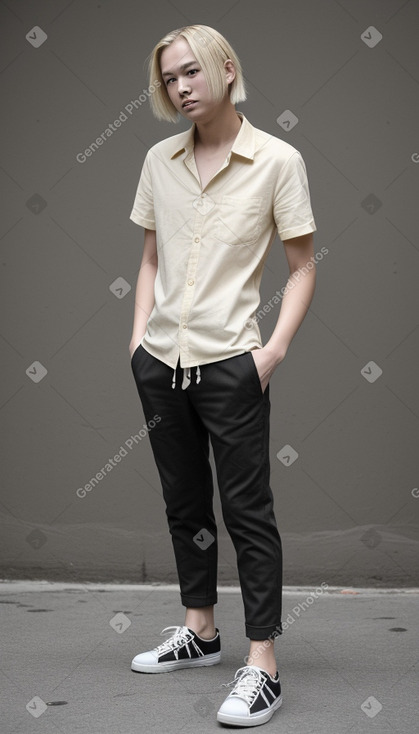 Taiwanese young adult male with  blonde hair